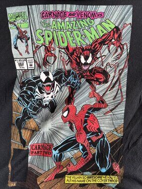 Spider-Man vs Carnage and Venom Men's Black T Shirt Size XL